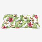 BrylaneHome Tufted Bench Cushion - 45.5" L x 19" W x 3" H- Patio & Outdoor - Water, Stain & Fade Resistant - Hibiscus