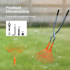 Leaf Grabbers for Yard Work, Leaf Picker Upper Grabber with Long Steel Handle & Wide Steel Claw, Cushioned Grip, Leaf Pickup Tools for Leaves, Lawn Clippings, Twigs Yard Waste