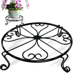 1 pack 10"-12" Metal Plant Stand Outdoor, for Flower Pot Heavy Duty Potted Holder Round Wrought Rustproof Iron Planter Stand, plant Stands Indoor Clearance and Outdoor patio - 12 Inches Black