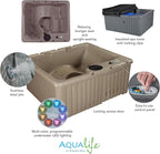 Aqualife Current Hot Tub, 4-Adult Capasity, Plug and Play Spa with Stainless Steel Heater and Free Clip on Cover for Protection