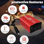 350W Power Inverter for Vehicles, 12V to AC 110V Car Inverter Converter， Charger Plug Suit for USB QC 3.0, PD(65W), Car Charger Adapter for Road Trip and Camping