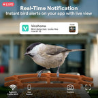 BirdsView Bird Feeder with 2K Ai Camera, Solar Panel, Hummingbird Feeder, Bird House, Live Alerts & Species Recognition – Ideal for Bird Lovers