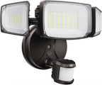 Olafus 80W Motion Sensor Outdoor Lights, 8000lm Hardwired Motion Flood Light, IP65 Waterproof LED Security Floodlights, 6500K Motion Detector Lights for Outside, Brown