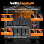 8000W Voltage Converter Transformer Step Up 110V/120V to220V/240V or Step Down 220V to 110V AC Power Converte, Circuit Breaker Protection, 3 US sockets, 3 Universal sockets, LCD Display