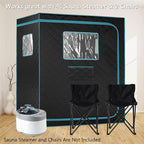 Smartmak Full Size Steam Sauna Tent, Portable Whole Body Home Spa Room, 1 or Two Person Large Space, Steamer NOT Included (47.28" x 35.46" x 63" Blackgreen)