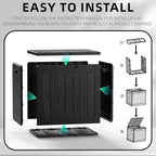 ROJIK Outdoor Storage Housing Deck Box - Waterproof Patio Furniture, Garden Tools, Cushions, Pool Accessories Storage Bench with Lockable Lid and Side Handles (Black, 30 Gal)