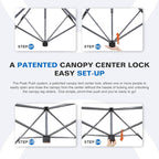 EAGLE PEAK 17x10 Pop up Gazebo Canopy Tent Outdoor Instant Canopy Shelter with Adjustable Dual Half Awnings (White)