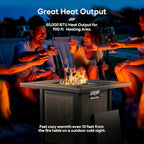 6 Pieces Patio Furniture Set with Fire Pit Table, Wicker Rattan Outdoor Furniture Set with Loveseat and Swivel Chairs for Yard, Deck, Garden, Grey Wicker/Red Cushion