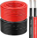10 AWG Solar Cable 50FT Red + 50FT Black Tinned Copper Wire, 10 Gauge Solar Panel Wire for RV, Automotive, Trailer, Marine, Outdoors