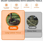 Giraffe Tools Leader Hose 10ft x 5/8", Custom Length, Heavy Duty, No Kink, Flexible, Rubber Garden Hose, Leakproof Water Hose with Female to Female Fittings, 600 Burst PSI