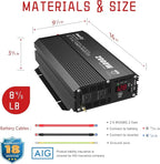 2000 Watt Power Inverter, 12V DC to 110V 120V AC Inverter, Car/Outdoor Home RV Truck Off-Grid Solar Power, Built-in UL Fuses, Compatible with Lithium Battery, 15FT Remote Controller, 2.4A USB Port