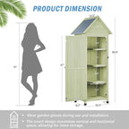 Wooden Outdoor Storage Cabinet,Tall Vertical Garden Tool Shed with Waterproof Metal Roof & Adjustable Feet – Perfect for Yard, Patio, Lawn & Deck (Green, 22" x 26" x 67")