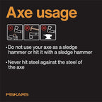 Fiskars X27 Super Splitting Axe, 36" Wood Splitting Axe for Medium to Large Size Logs with Shock-Absorbing Handle, Split Firewood, Forged Steel Blade, Bushcraft Gear and Camping Hatchet