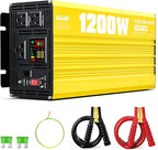 XWJNE 1200 Watt Pure Sine Wave Inverter 12V DC to 120V AC 2400W Peak Power with LED Display for RV Car Truck Off-Grid Solar Power