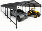 20x40 Heavy-Duty Metal Carport, Galvanized Steel Shelter for Pickup Trucks, Boats, Cars & Tractors, All Weather Protection Outdoor Vehicle Cover
