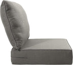 Luxury 22x24/22x25 6-Inch Outdoor Seat Cushions - Set of 2 Water Resistant Patio Chair Comfortable Cushion for Rattan Dining Rocker Glider Chairs Loveseat Couch Sectional Sofa - Grey