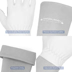 HANDLANDY Long Gardening Gloves for Men & Women, Thorn Proof Rose Pruning Gloves Leather Gauntlets Garden Glove Yard Work Glove (Large, Grey)