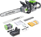 Electric Chainsaw Brushless 60v 18"&16" Cordless Chain Saw 5.0Ah Battery Powered For Tree Trimming Wood Cutting Handheld Chain Saws Automatic Oiler Tool Free