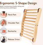 Sauna Backrest Infrared Sauna Accessories Wooden Sauna Back Support with Anti-Slip Rubber S-Shaped Comfortable Back Rest for Any Barrel or Infrared Sauna