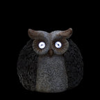 Alpine Corporation 13" Tall Outdoor Solar Powered Owl Yard Statue with LED Lights