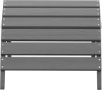 SERWALL Folding Adirondack Ottoman for Adirondack Chair, No-Assembly Weather Resistance Outdoor Footstool, High Impact Polystyrene Folding Adirondack Footrest, Gray
