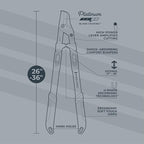Woodland Tools Heavy Duty Extendable Lopper – 25 to 37 Inch Telescoping Branch Cutter with Lever-Action Bypass Blade – Manual Tree Limb Cutter for Thick Branches and Overhead Trimming