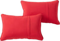 Greendale Home Fashions Sunbrella 21" x 14" Rectangle Outdoor Throw Pillow with Removable Cover (Set of 2), Canvas Jockey Red 2 Count