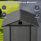 Greesum 4x8FT Plastic Outdoor Storage Shed with Floor, Resin Storaged Sheds with Lockable Door, Window & Vent, All-Weather Tool Sheds for Garden, Backyard, Patio, Dark Gray (One-Piece Panel)