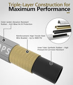 Pressure Washer Hose 200FT 4000 PSI, Kink Resistant Steel Braided Layer & NonMarking Rubber for Hot/Cold Water, High Power Washer Hose With 3/8 Inch Quick Connect & M22 Fitting, Gray