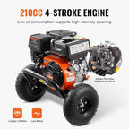 VEVOR Gas Pressure Washer, 3500 PSI 2.6 GPM, Gas Powered Pressure Washer with Aluminum Pump, Spray Gun and Extension Wand, 5 Nozzle Set, for Cars, Fences, Homes, Driveways, Patios Furniture Horizontal