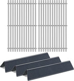 Grill Grates Grill Parts for Weber Spirit Grill I II E-210, S-210, E-220, S-220 with Front-Mounted Control Panels, 7635 7637 Porcelain Steel Flavorizer Bars Grid Replacement Spirit 200 Series