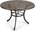 Kinger Home Harmon 41-inch Patio Dining Table, Round Outdoor Table, Outdoor Dining Table, Aluminum Patio Furniture, Outdoor Dining Set, Woven Design, Rust Resistant