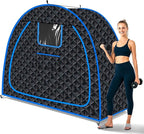 Smartmak Full Size Steam Sauna Tent, Three Person Portable Full Body Home Spa Room, Personal Large Space for Relaxation, Steamer NOT Included