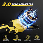 2-in-1 Cordless 6" Pole Saw & Chainsaw, 21V 3Ah Battery, 7.7lb Lightweight, 15ft Max Reach, Rotatable - For Tree Trimming