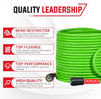 YAMATIC Short Pressure Washer Gun and Hose, 50 FT Flexible Hose with Stubby Power Washer Trigger Handle, 3/8" Swivel Quick Connect & M22-14mm Adapter Replacement for Ryobi Simpson Craftsman (Green)