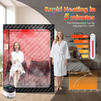 Portable Infrared Steam Sauna with Red Light Therapy Lamp, 2 Person Saunas Tent with 4L Steamer, 2 Large Folding Chairs, Remote Control, Indoor 1 or 2 Person Home Spa for Gym/Pilates/Garage