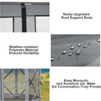 COBlZl Pop Up Gazebo 12x12 Screen House Tent for Camping, Outdoor Instant Stargazing Gazebo Canopy with Awning 2.0, Portable Hub Tent with Removable Sidewalls,Pavilion for Backyard,Gray