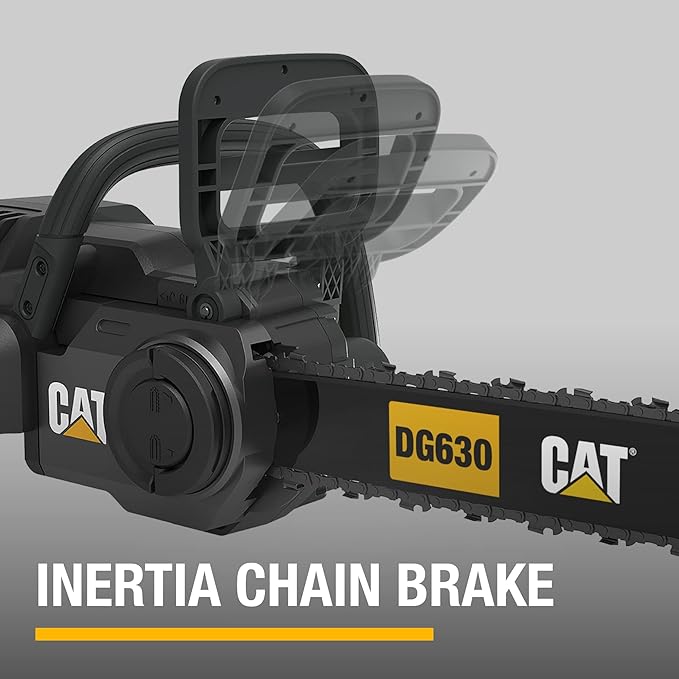 Cat DG630 60V Brushless 16” Chainsaw, Battery Chainsaw with Tool-Free Chain Tensioning, Electric Chainsaw Cordless with Chain Brake for Safety – Battery & Charger Included