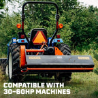 Titan Attachments 3 Point Flail Mower, 72" Charcoal Finish Fits Cat 1 Tractors, Replaceable Hammer Blades, 30-60 HP Mulch and Finish Mower for Uneven Terrain, Lawn Tractor Accessories