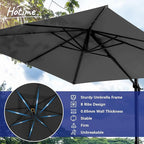 Hotime 10ft Patio Umbrella Outdoor Patio Height adjustable and Windproof, Heavy Duty Aluminum Square Offset Patio Umbrella Cantilever Pool Umbrella with 360°Rotation for Garden Deck Pool, Gray