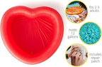 Ban.do Red Heart-Shaped Inflatable Swimming Pool, Large Blow Up Pool Fits 2-3 Adults, Red Heart