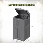 Devoko 33 Gallon Outdoor Trash Can with Dual Lid, Heavy Duty Waterproof Resin Garbage Bins Outside, Hideaway Waste Bins for Patio, Outside Pool, Backyard and Deck (2, Gray)