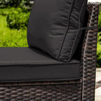 Outdoor Patio Furniture Set, 12 Pieces Outdoor Furniture All Weather Patio Sectional Sofa PE Wicker Modular Conversation Sets with Coffee Table,10 Chairs & Seat Clips(Black)