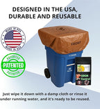 Trash Can Cover Odor Eliminating Bag with Elastic Rubber Band Lemon Scented Durable Effective Chemical Free 45 Gallon Size 1 Cover