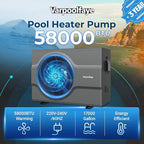 58000 BTU Inverter Swimming Pool Heat Pump, 17000 Gallon Electric Pool Heater Above and Inground Pool,WiFi App Control, Heating or Cooling Pool Heater 220V/60Hz