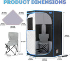 Portable Full Size Infrared Sauna for Home,Pentagonal Size Far Infrared Sauna,One Person Sauna Tent with Heating Foot Pad, Portable Chair, (L38 x W38 x H63, Black)