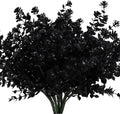 Black Artificial Flowers, Fake Outdoor UV Resistant Plants Faux Plastic Greenery Shrubs Indoor Outside Hanging Planter Home Kitchen Office Wedding, Garden Decor (Black)