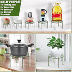 Metal Plant Stands, Anti-Rust Iron Flower Pot Stand, Heavy Duty Plant Pot Shelf, Decoration Racks for Home Indoor and Outdoor 10 Pcs (Green)