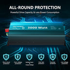3000Watt Pure Sine Wave Inverter 12V DC to 110V 120V AC with UL Fuses 3000W Power Inverter for Home RV Truck Off-Grid Solar with AC Hardwire 30A Compatible with Lithium Battery VOLTWORKS