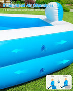 Inflatable Pool for Adults, 77" X 71" X 22" Large Blow Up Pool with Pump, Oversized Thickened Full Size Family Swimming Pools for Outdoor Backyard Summer Water Party Indoor Use